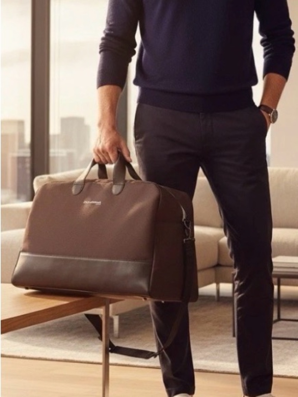Dolce & Gabbana Men’s Dark Brown Duffel with Leather Trim - Picture 2 of 15